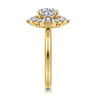 Emarie - 14K Yellow Gold Round Halo Diamond Engagement Ring - 0.65 ct