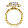 Fernanda - 14K Yellow Gold Compass Prong Round Halo Diamond Engagement Ring - 0.65 ct