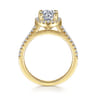 Carly - 14K Yellow Gold Round Halo Diamond Engagement Ring - 0.27 ct