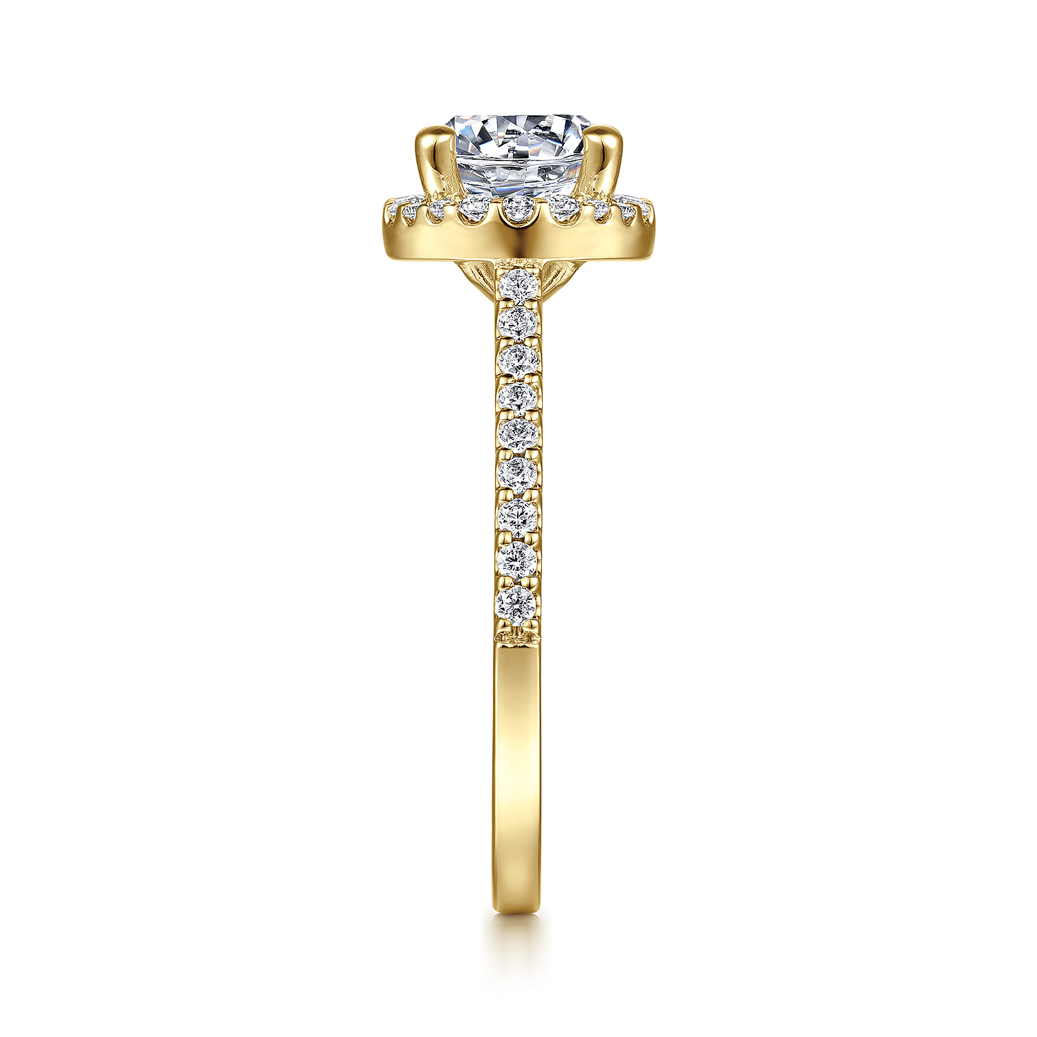 Carly - 14K Yellow Gold Round Halo Diamond Engagement Ring - 0.27 ct - Shot 5
