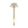 Carly - 14K Yellow Gold Round Halo Diamond Engagement Ring - 0.27 ct