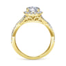 Marissa - 14K Yellow Gold Round Halo Diamond Engagement Ring - 0.39 ct