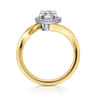 Sylvara - 14K White-Yellow Gold Marquise Shahpe Halo Diamond Engagement Ring - 0.14 ct