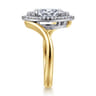 Sylvara - 14K White-Yellow Gold Marquise Shahpe Halo Diamond Engagement Ring - 0.14 ct