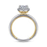 Amelie - 14K Yellow and White Gold Oval Halo Diamond Engagement Ring - 0.1 ct