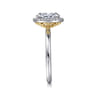 Amelie - 14K Yellow and White Gold Oval Halo Diamond Engagement Ring - 0.1 ct