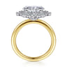 Fella - 14K White-Yellow Gold Oval Halo Diamond Engagement Ring - 0.5 ct