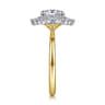 Fella - 14K White-Yellow Gold Oval Halo Diamond Engagement Ring - 0.5 ct