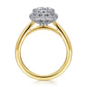 Addie - 14K White-Yellow Gold Round Halo Diamond Engagement Ring - 0.23 ct