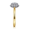 Addie - 14K White-Yellow Gold Round Halo Diamond Engagement Ring - 0.23 ct