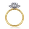 Emerye - 14K Yellow Gold Round Double Halo Diamond Engagement Ring - 0.24 ct