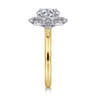 Emerye - 14K Yellow Gold Round Double Halo Diamond Engagement Ring - 0.24 ct