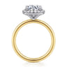 Simona - 14K White-Yellow Gold Round Halo Diamond Engagement Ring - 0.3 ct