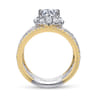 Efron - 14K White-Yellow Gold Round Halo Sapphire and Diamond Channel Set Engagement Ring - 1.1 ct