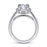 Ryland - 18K White Gold Octagonal Halo Round Diamond Engagement Ring - 0.55 ct