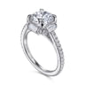 Ryland - 18K White Gold Octagonal Halo Round Diamond Engagement Ring - 0.55 ct