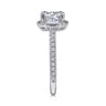 Ryland - 18K White Gold Octagonal Halo Round Diamond Engagement Ring - 0.55 ct