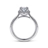 Idina - Platinum Oval Halo Diamond Engagement Ring - 0.32 ct