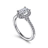 Idina - Platinum Oval Halo Diamond Engagement Ring - 0.32 ct