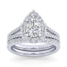 Savannah - Platinum Pear Shape Halo Diamond Engagement Ring - 0.55 ct