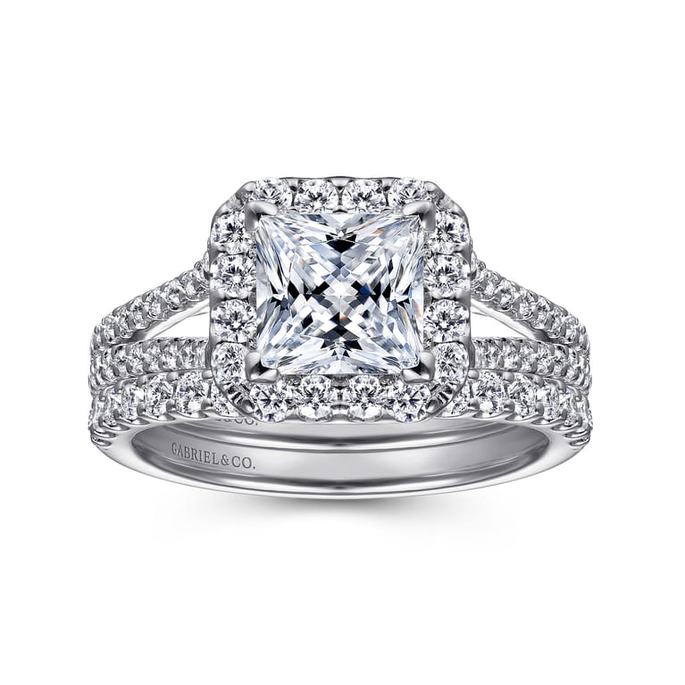 Savannah - Platinum Princess Halo Diamond Engagement Ring - 0.54 ct - Shot 4