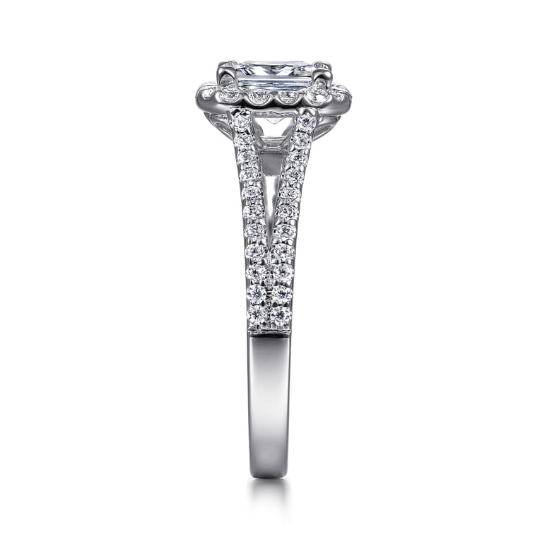 Savannah - Platinum Princess Halo Diamond Engagement Ring - 0.54 ct - Shot 5