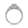 Abel - Platinum Unique Vintage Inspired Diamond Halo Engagement Ring - 0.3 ct