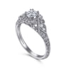 Abel - Platinum Unique Vintage Inspired Diamond Halo Engagement Ring - 0.3 ct