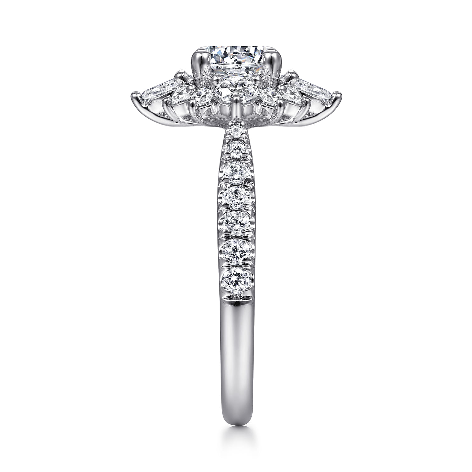 Astor - Platinum Unique Round Halo Engagement Ring - 1 ct - Shot 5