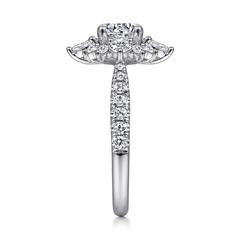 Astor - Platinum Unique Round Halo Engagement Ring - 1 ct - Shot 5
