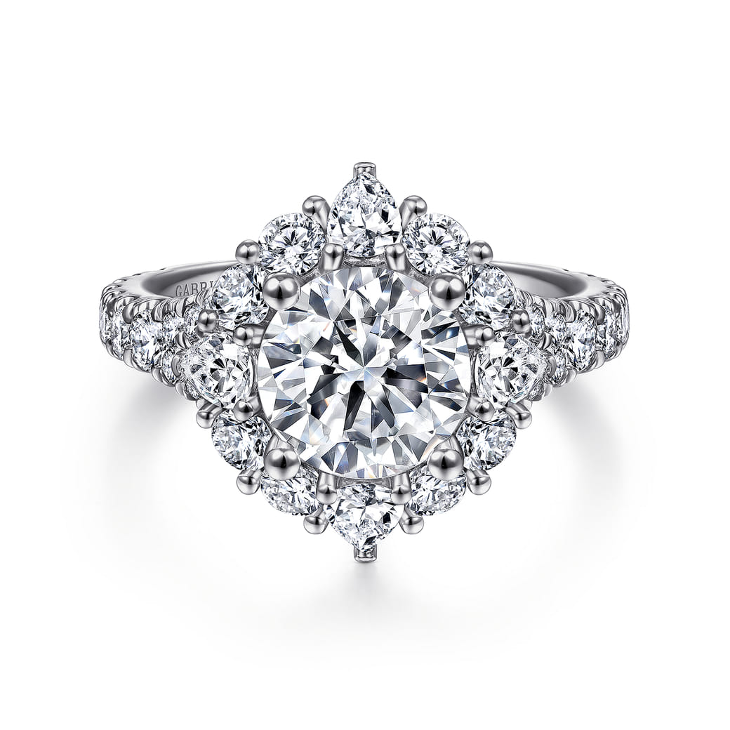 Round Halo Ring in Platinum Gabriel ER15046R8PT4JJ
