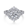 Iolana - Platinum Fancy Halo Round Diamond Engagement Ring - 1.4 ct