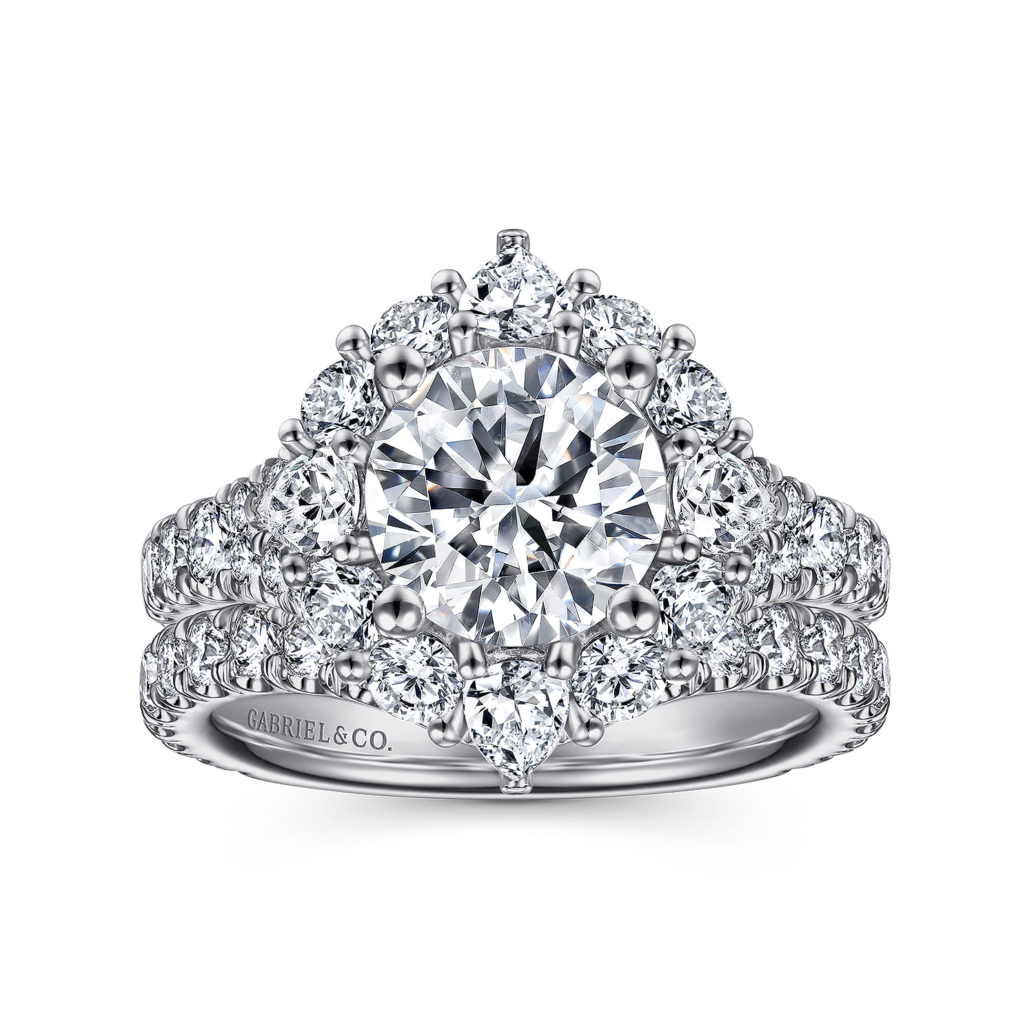 Iolana - Platinum Fancy Halo Round Diamond Engagement Ring - 1.4 ct - Shot 4