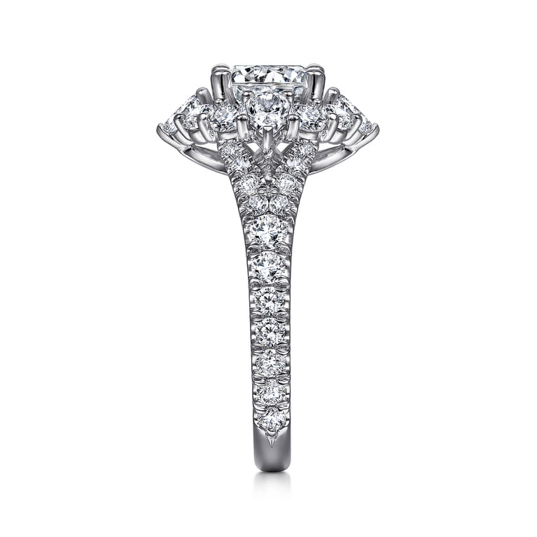 Iolana - Platinum Fancy Halo Round Diamond Engagement Ring - 1.4 ct - Shot 5