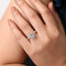 Idalia - Platinum Fancy Halo Round Diamond Engagement Ring - 0.37 ct