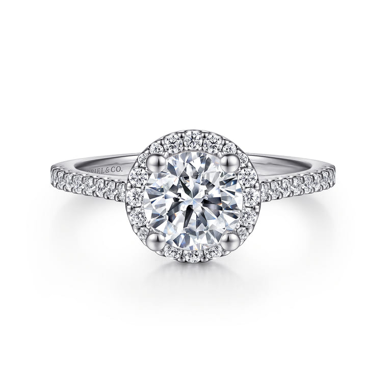 Carly - Platinum Round Halo Diamond Engagement Ring - 0.27 ct - Shot 1