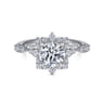 Idalia - Platinum Fancy Halo Round Diamond Engagement Ring - 0.37 ct