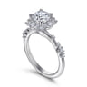 Idalia - Platinum Fancy Halo Round Diamond Engagement Ring - 0.37 ct
