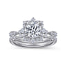 Idalia - Platinum Fancy Halo Round Diamond Engagement Ring - 0.37 ct