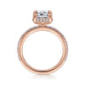 Hart - 14K Rose Gold Cushion Hidden Halo Diamond Engagement Ring - 0.34 ct