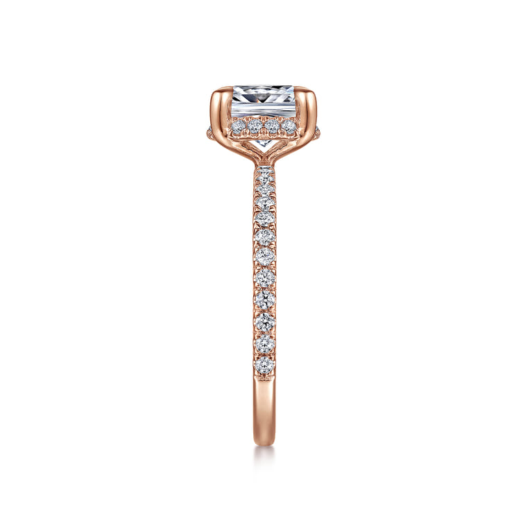 Hart - 14K Rose Gold Cushion Hidden Halo Diamond Engagement Ring - 0.34 ct - Shot 5