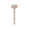 Hart - 14K Rose Gold Cushion Hidden Halo Diamond Engagement Ring - 0.34 ct