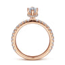 Alina - 14K Rose Gold Hidden Halo Marquise Shape Diamond Engagement Ring - 0.51 ct