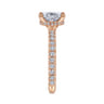 Alina - 14K Rose Gold Hidden Halo Oval Diamond Engagement Ring - 0.51 ct