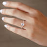 Alina - 14K Rose Gold Hidden Halo Oval Diamond Engagement Ring - 0.51 ct