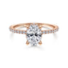 Hart - 14K Rose Gold Hidden Halo Oval Diamond Engagement Ring - 0.26 ct