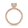 Hart - 14K Rose Gold Hidden Halo Oval Diamond Engagement Ring - 0.26 ct
