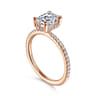 Hart - 14K Rose Gold Hidden Halo Oval Diamond Engagement Ring - 0.26 ct