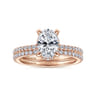 Hart - 14K Rose Gold Hidden Halo Oval Diamond Engagement Ring - 0.26 ct