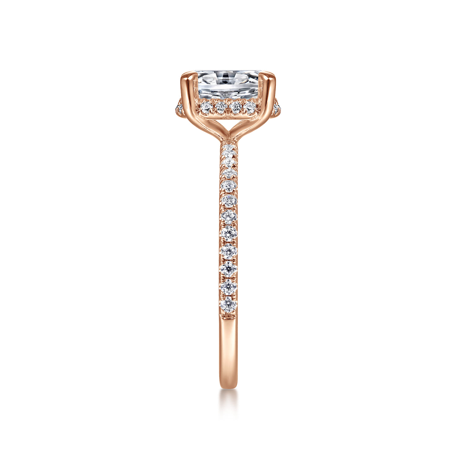 Hart - 14K Rose Gold Hidden Halo Oval Diamond Engagement Ring - 0.26 ct - Shot 5